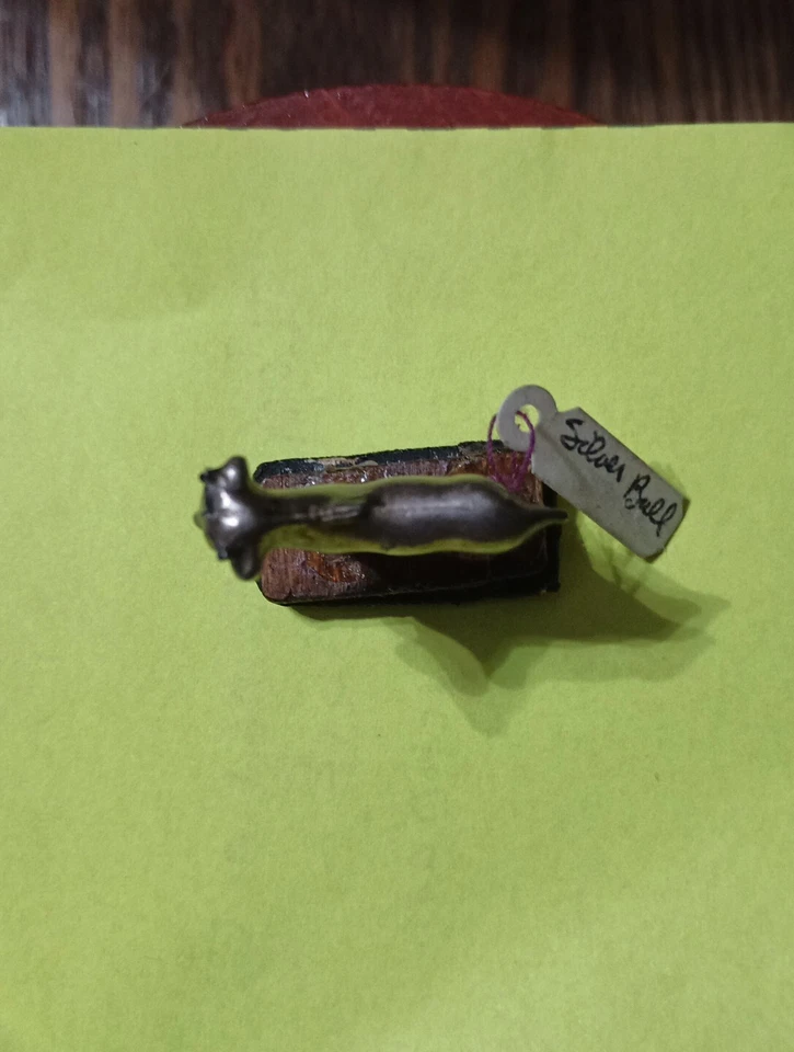 Miniature Dollhouse VINTAGE STERLING SILVER BULL CHARM On Wood Base 10 Grams - Image 2 of 4