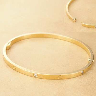 Cartier love breath half Bangle Diamond Yellow Gold Au750 K18 
