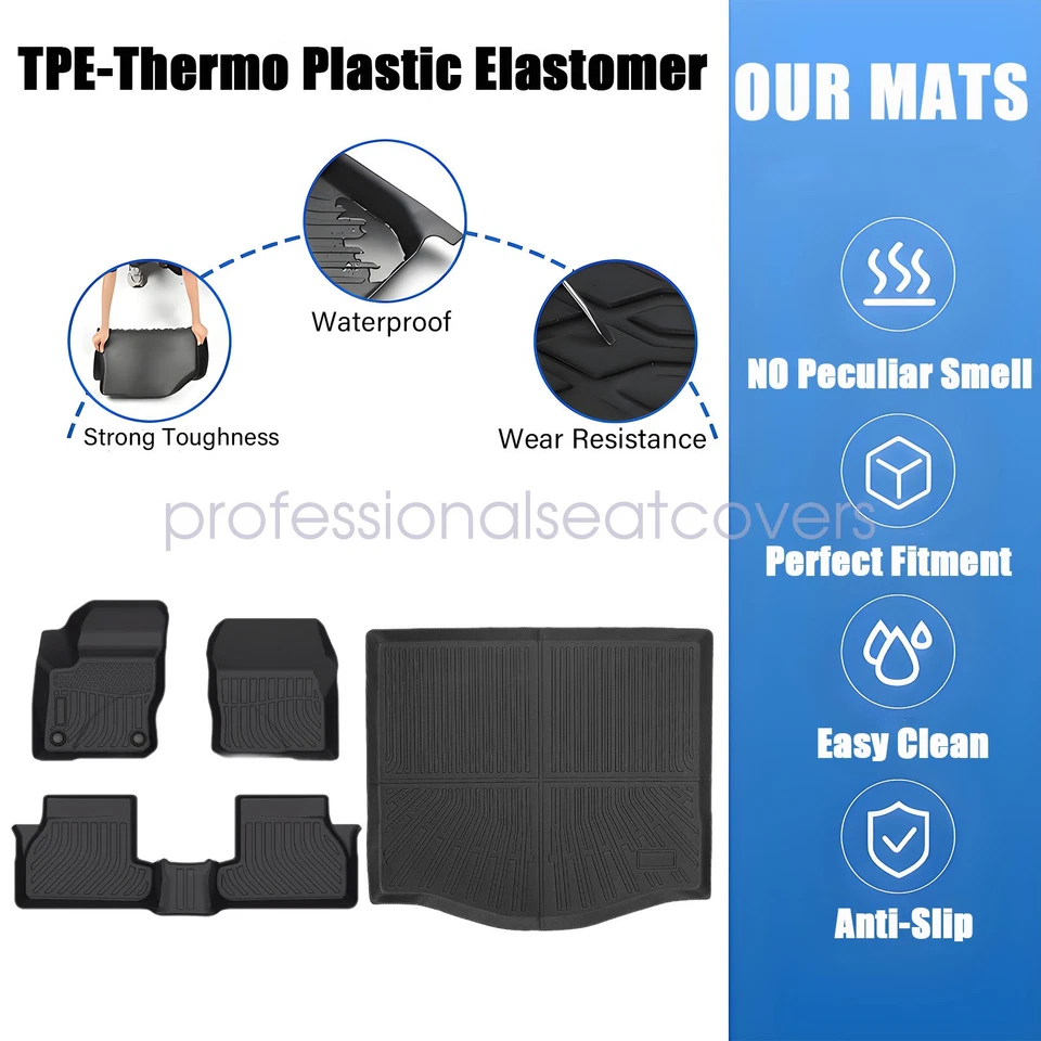 TPE Floor Mats Liners / Trunk Cargo Liner Set For 2012-2018 Ford Focus Hatchback Foto 3 de 4
