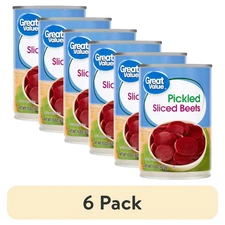 (6 pack) Great Value Pickled Sliced Beets, 15 oz
