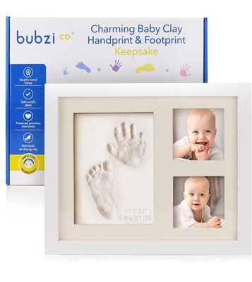 Bubzi Co Baby Footprint and Hand Print Kit - Picture Frame, Mold, Casting Set