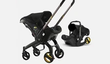 4-in-1 Reversible Baby Stroller for Newborns, Black Pram w/ Multi use
