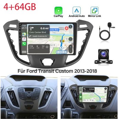 4+64GB ANDROID 15 AUTORADIO GPS Carplay DSP BT Für Ford Transit Custom 2013-2018
