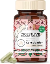 DigestLive Stress Constipation Relief Laxative for Women, 30 Capsules