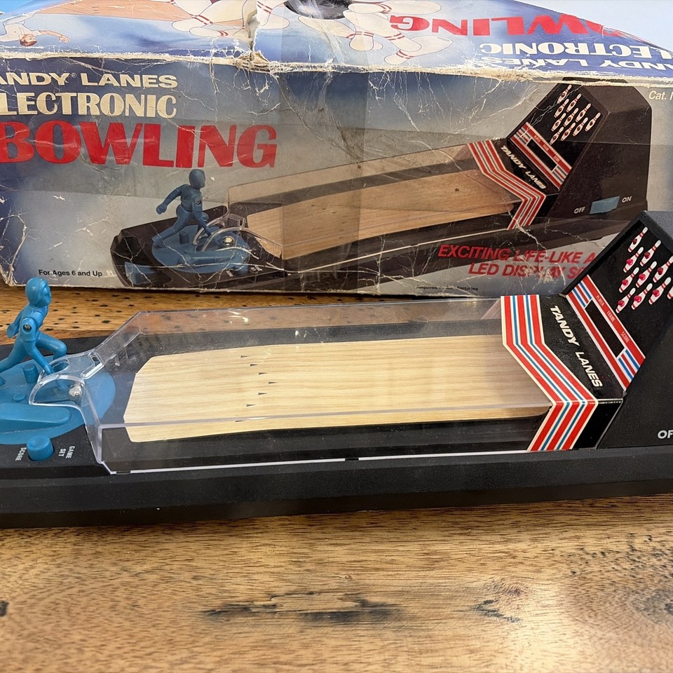 Tandy Lanes is a rare 1982 LED tabletop bowling game almost nobody has heard of — boxed and vintage, it's the kind of obscure find that makes collectors do a double-take.