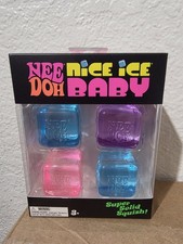 NeeDoh Nice Ice Baby 4 Pack Mini Cubes Pink Blue Purple Set of Four New in Box