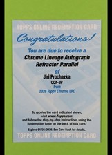 2026 Topps Chrome UFC CCA-JP Jiri Prochazka Lineage Autograph Refractor Auto