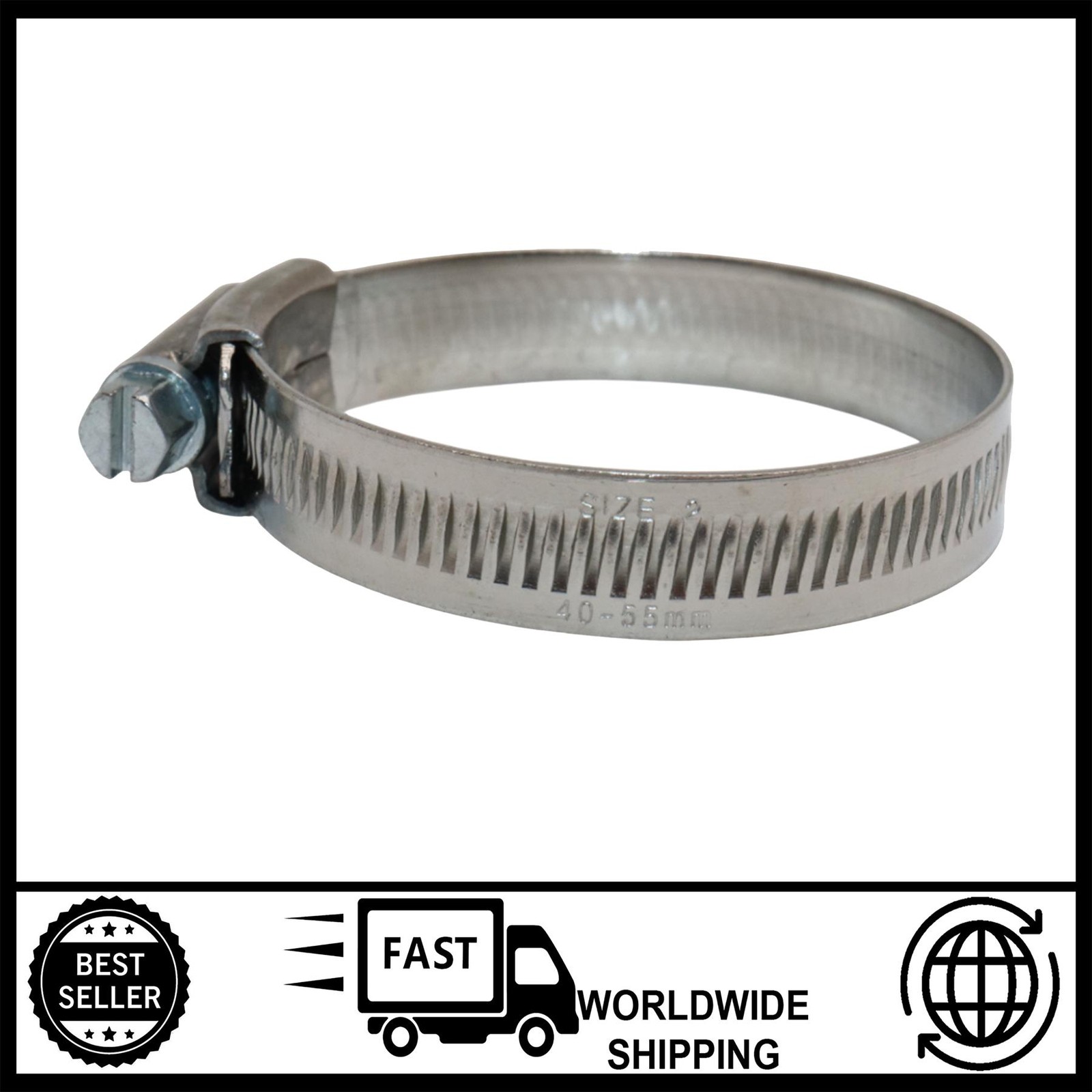 Hose Clamp 2SS Jubilee Clip 40mm-55mm 304 Stainless Steel | 1 5/8–2 1/8 inch