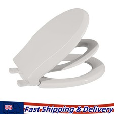 Round Toilet Seat with Toddler Seat Built in, Biscuit color