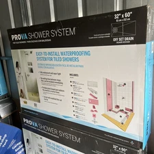 Prova Waterproofing Board Pan Assembly Kit for Showers 32" x 60" with ABS Drain