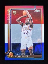 2025-26 Topps Chrome Update NBA Rasheer Fleming Red White Blue Rookie Card #181. rookie card picture