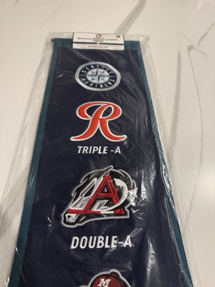 Seattle Mariners Winning Streak MLB Heritage Banner Embroidered Wool 8X32 NEW - Image 2 of 4