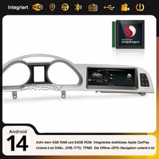 8-Kern 4G+64GB Qualcomm Android 14 Autoradio GPS DAB+ Wifi für Audi A6 2005-2008