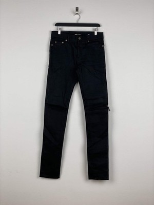 Saint Laurent D02 Distressed Knife-Cut Coated Denim Jeans