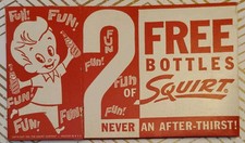 1959 Squirt Soda Pop 2 Free Bottles Package Opens To Carry Advertising Ad