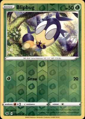 Blipbug (016) Reverse Holo Common SWSH01: Sword & Shield Base Set 016/202 NM Kyo