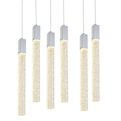 Elegant Lighting 2066D32 Weston 6 Light 32''W LED Crystal Linear - Chrome