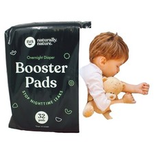 Naturally Nature Overnight Diaper Booster Pads Pack of 32 Sizes 4-6 0.44 per diaper