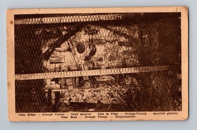 Vimy Ridge Grange Tunnel Head Quarter RPPC Postcard Heliogravure Stubbs