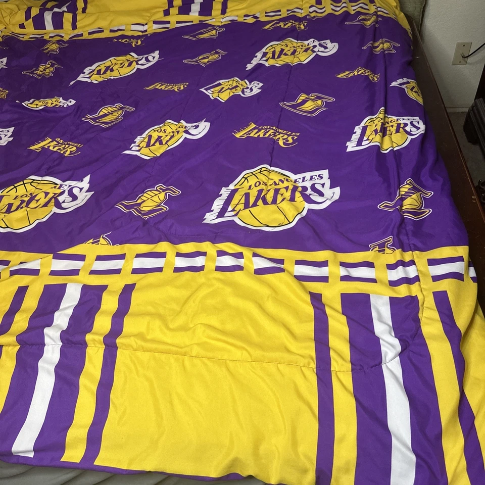 Edredón LA Lakers NBA Talla Doble Baloncesto Noroeste Edredón Desgaste Ligero Foto 2 de 4