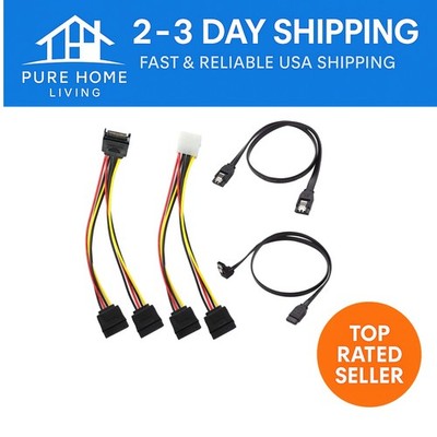 4-Pack 6.0 Gbps SATA Data & Power Splitter Cables for Optimal Storage Expansion