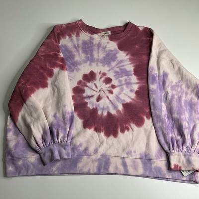Style & Co Sweater CREW Sweatshirt Womens 3X Casual Tie Dye Lounge Comfort NEW