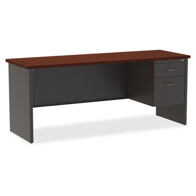 Lorell LLR79162 Mahogany Laminate Pedestal Desk 72''x24''