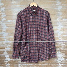 Burberry London Plaid Check Button Down 100 Cotton Classic Preppy Mens L