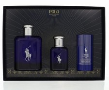 POLO BLUE by Ralph Lauren for Men 3 pcs SET 4.2 oz EDT Spray  DEODORANT STICK