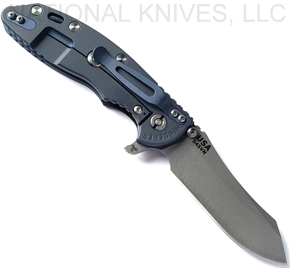 Rick Hinderer Knives XM-18 Skinner Working Finish 3.5" S45VN Battle Blue L/S - Image 2 of 2