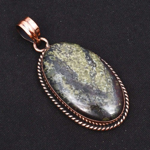 Dragon Blood Agate Gemstone Handmade Pure Copper Pendant Jewelry 1.96" AP-47549