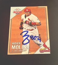 Yadier Molina Signed 2019 Topps National Baseball Card Day STL-1 IP AUTO *RARE*