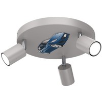 Deckenleuchte Kinder Grau 3X GU10 Ø 30 Cm Metall Verstellbare Kinderzimmerlampe