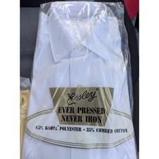 Essley Ever Pressed Never Iron Mens White Dress Shirt Vintage Size 15 6512-X