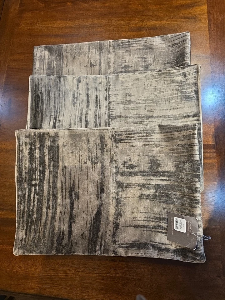 Lot Of 3 Restoration Hardware Velvet Brushstroke Lumbar Pillow Covers 18x24 - Image 2 of 4