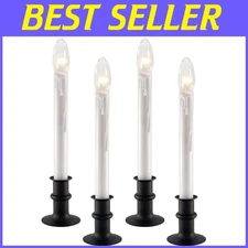 Timer LED Window Candles, Matte Onyx, Pack of 4