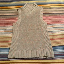 by Anthropologie Gray Multi Color Confetti Speckled Chunky Knit Sweater Vest M