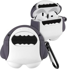 Boaretiu for Airpods 4th Case Cute Cartoon Kawaii - with Keychain Funny Shark