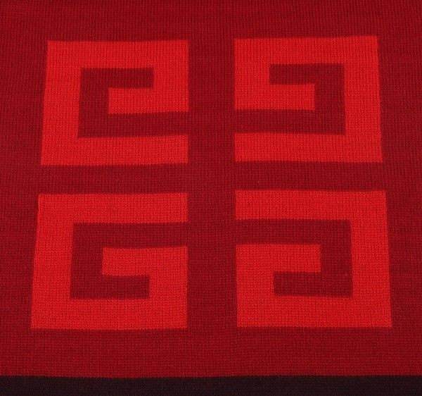 Givenchy Logo Pattern Red Wool Scarf 19429641 - image 5