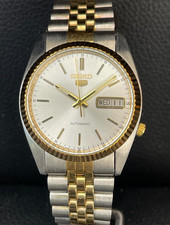 RARE Vintage Two Tone Seiko 5 President SNXJ90 Automatic Watch 36mm