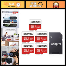32GB Micro SD Card 5 Pack, Class 10 UHS-I Flash Memory with Adapter, Full HD TF