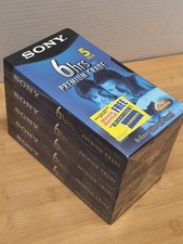 Sony Premium Grade VHS Tapes T120 5 Pack 6 Hour Brilliant Color Sound Sealed NIP