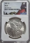 1886 P Morgan Silver Dollar. NGC MS62. Die Cracks. A0628