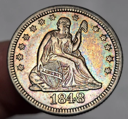 1848 & 1849 Seated Liberty Quarter 25C Choice 90% Silver US Coin CC29791