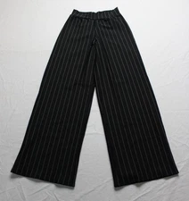 Kelle Girl's Stripe Zone Pinstripe Lyra Wide Leg Dance Pants LB3 Black Medium