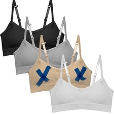NIP Popular Girls Padded Training Bra 3 Pk L 10/12 Seamless Adjustable Racerback