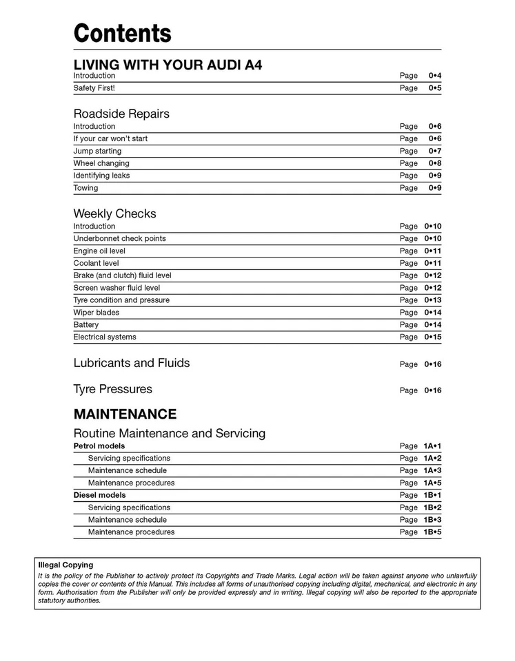Audi A4 Petrol & Diesel (Jan 2005-Feb 2008) Haynes Repair Manual - Image 3 of 4