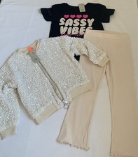 River Island Mini Girls Aged 3-4 Years Sequin Jacket Outfit BNWT