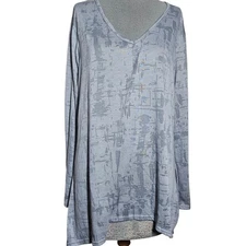 Gray Made in the US V Neck Tee Size 2X