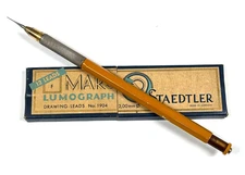 Vintage Koh-I-Noor Selectomatic Lead Holder + 12 Mars F Leads and Scribe Tip